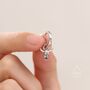 Sterling Silver Tiny Bull Skull Huggie Hoop Earrings, thumbnail 4 of 10