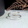 Personalised Initials Sterling Silver Dainty Wrap Ring, thumbnail 3 of 6