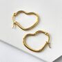 Gold Plated Heart Hoop Earrings, thumbnail 1 of 4