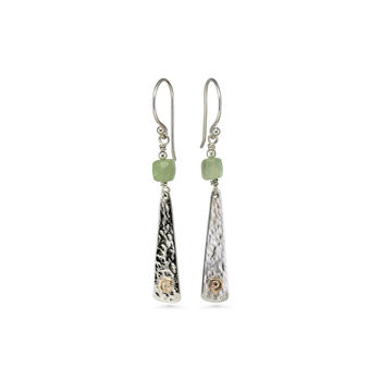 Prehnite Textured Sterling Silver Drop Earrings, 7 of 7