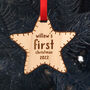 Personalised Star Baby First Christmas Tree Decoration, thumbnail 2 of 4