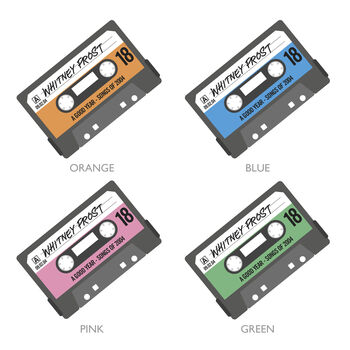 Personalised 18th Birthday Cassette Tape Print, 2 of 3