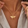 Gold Dragonfly Necklace With Birthstone, thumbnail 1 of 10
