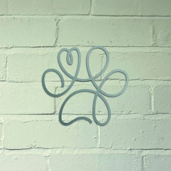 Paw Print Outline Steel Garden Sculpture, 3 of 3