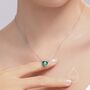 Emerald Green Cz Heart Pendant Necklace, thumbnail 4 of 12