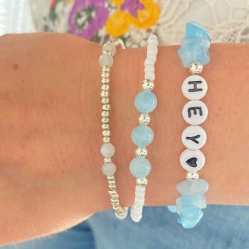 Personalised Set Of Semi Precious Stacking Bracelets, 2 of 8