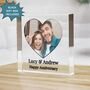 Anniversary Gifts Personalised Photo Glass Ornament, thumbnail 1 of 5