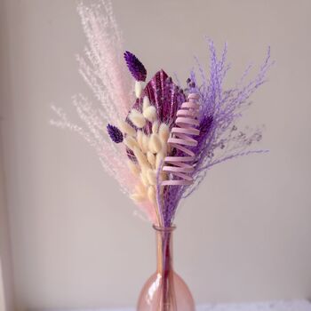 Pink And Purple Dried Flowers With Vase, 2 of 3