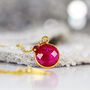 Round Ruby Pendant Necklace In Silver Or Gold, thumbnail 7 of 8