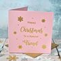 Personalised Gold Foiled Snowflake Christmas Card, thumbnail 4 of 4