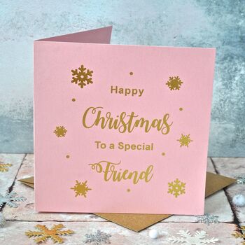 Personalised Gold Foiled Snowflake Christmas Card, 4 of 4