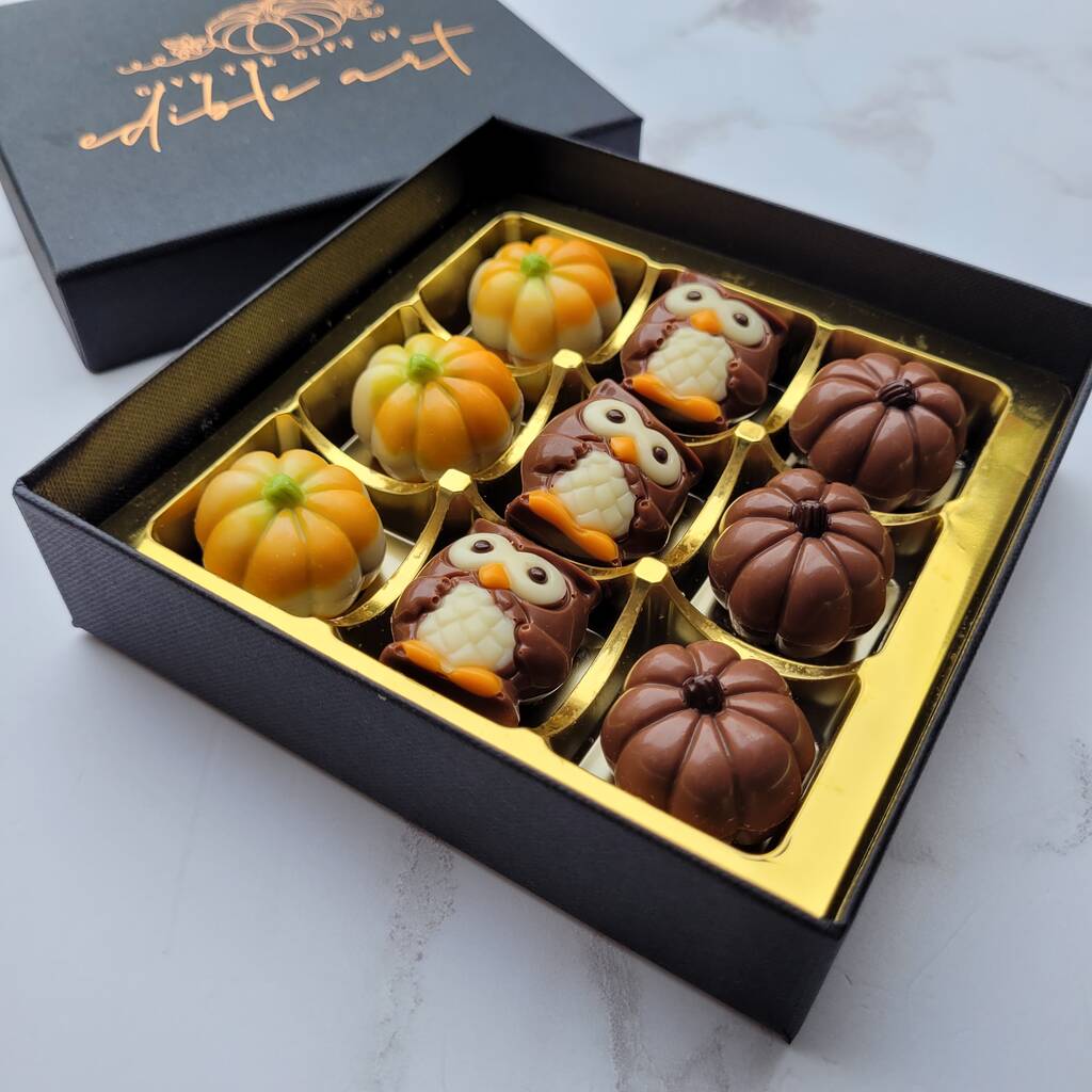 Autumn Praline And Caramel Chocolate Box, 1 of 2