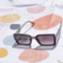 Grey Front Lens Rectangle Y2k Style Sunglasses, thumbnail 4 of 7