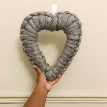 Merino Wool Heart Wreath, 3 of 4