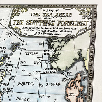 Colour Shipping Forecast Map Handmade Fine Art Print, 3 of 12