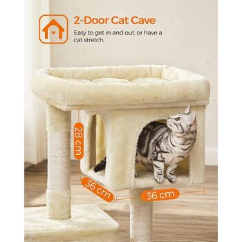 Cat Tree With Sisal Scratching Posts And Plush Condos, 4 of 10