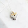 Small Silver Heart Locket With Gold Vermeil Charm, thumbnail 1 of 5