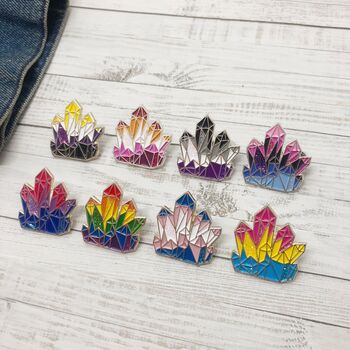 Lgbt Pride Crystal Glitter Enamel Pin, 3 of 6