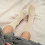 Ribbed Cuff Women's Bed Socks – Cream, thumbnail 1 of 4