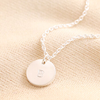 Personalised Sterling Silver Initial Disc Necklace, 2 of 5