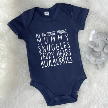 'My Favourite Things' Personalised Babygrow, 6 of 7