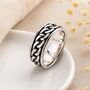 Personalised Mens Sterling Silver Oxidised Chain Spinning Ring, thumbnail 1 of 12
