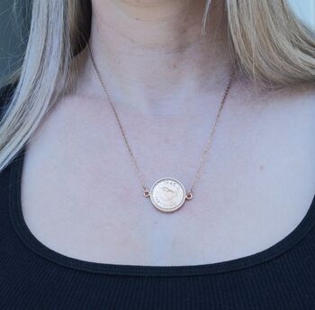 Personalised 70th Birthday Farthing Pendant Necklace Silver Or Gold Tone, 5 of 12