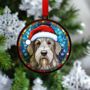 Scottish Deerhound In Santa Hat Suncatcher Decoration, thumbnail 3 of 6