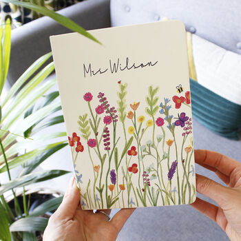 Personalised Thank You Teacher Wildflower Notebook, 7 of 10