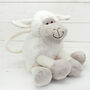 Lamb Gift Set, Scarf, Bag, Personalised Silver Heart, thumbnail 1 of 6