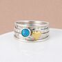 Personalised Sterling Silver Heart And Opal Spinner Ring – 10mm, thumbnail 3 of 6