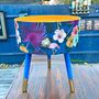 Navy And Mustard Tropical Round Side Table, thumbnail 1 of 5
