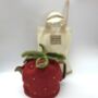 Strawberry Tea Pot Cosy Knitting Kit, thumbnail 1 of 8