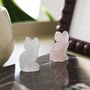 Rose Quartz / Clear Quartz Cat Carved Gemstone, thumbnail 5 of 7
