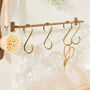 Antique Brass Wall Rail With Hooks, thumbnail 5 of 8