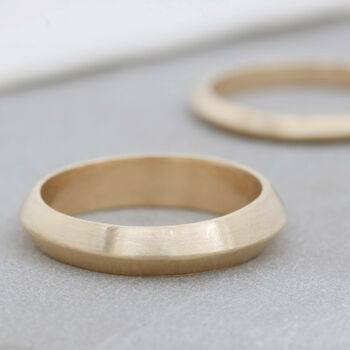 9ct Gold Ring Hand Carved Thick Band, 7 of 11