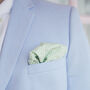 Mens Mint Green Gingham Pocket Square, thumbnail 5 of 7