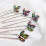 Set Of Five Rainbow Crystal Hair Pins, thumbnail 3 of 3