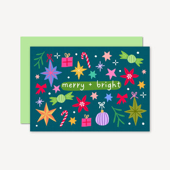 Christmas Card, Merry And Bright Blue, 2 of 2