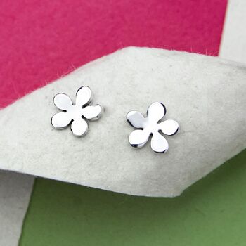 Blossom Flower Gold Plated Sterling Silver Stud Earrings, 2 of 5