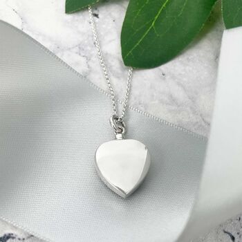 Personalised Sterling Silver Engraved Heart Cremation Ashes Urn Necklace, 5 of 12