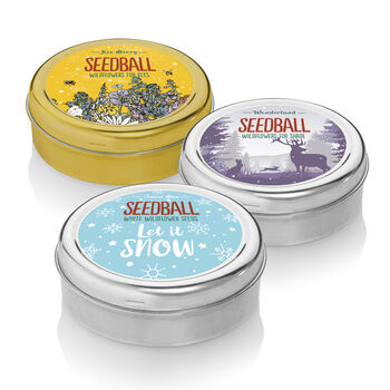 Seedball Wildflower Christmas Gift Set Of Three Tins, 5 of 12