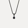 Gold Mini White Line Onyx Gemstone Pendant Necklace For Men, thumbnail 9 of 9