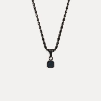 Gold Mini White Line Onyx Gemstone Pendant Necklace For Men, 9 of 9