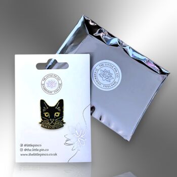 Black Cat Club Enamel Lapel Pin Badge, 6 of 9