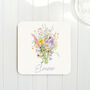 Personalised Wild Flowers Bouquet Coaster, thumbnail 1 of 2