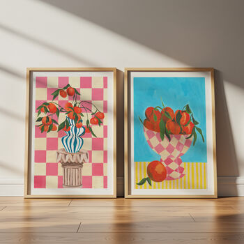 Mediterranean Clementine Wall Art | Hand Painted Fruit Print, 4 of 12