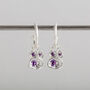 Amethyst And Recycled Silver Hoops February Birthdays, thumbnail 1 of 5