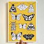 British Moths And Butterflies Print On Yellow, thumbnail 5 of 5