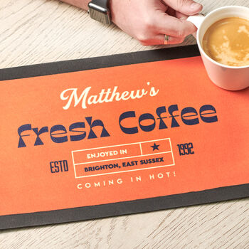 Personalised Fresh Coffee Kitchen Mat, 2 of 4